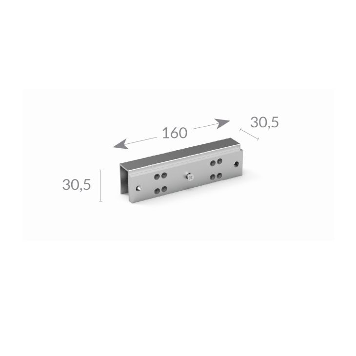 Deurcommunicatie en toegangscontrole - Openers and closers - "U" support voor installatie op Glas deurs (max 16mm) voor Basic Magneten MEX400/430 - MHAX300