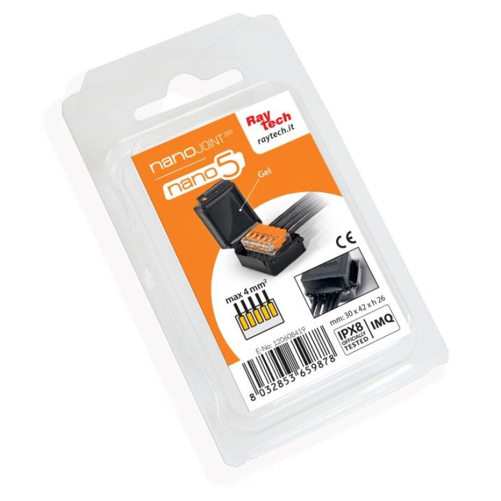 Matériel d'installation - Raytech - Nano 5 IPX8/IMQ (2 pcs blister) avec la borne incluse pour chaque Nano Joint - NANO5