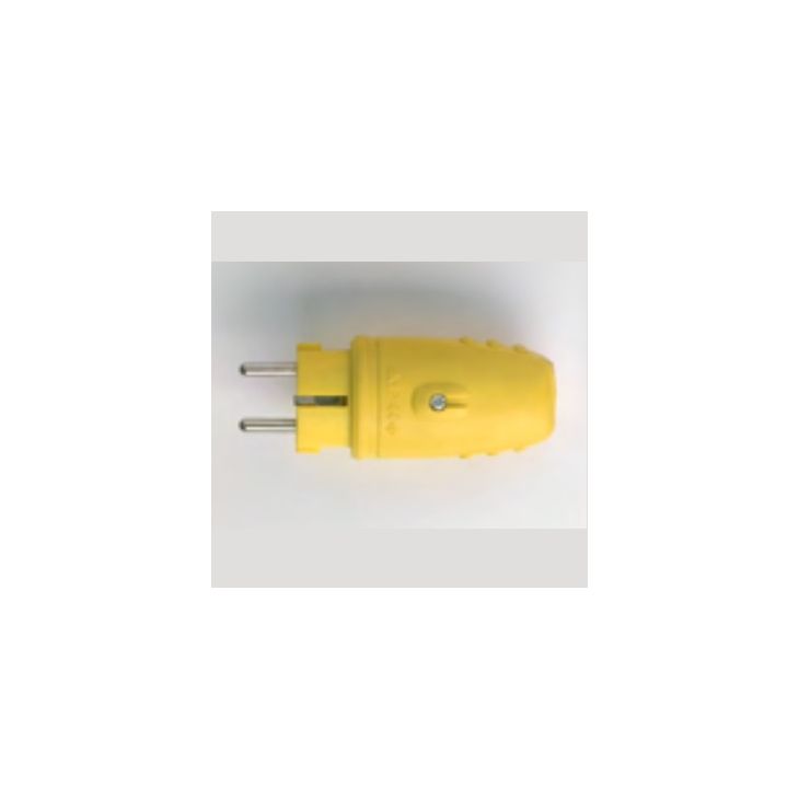 Fiches, interrupteurs et prises de courant - N&L - Fiche mâle Caoutchouc 2P +T IP44 Jaune - NL4877
