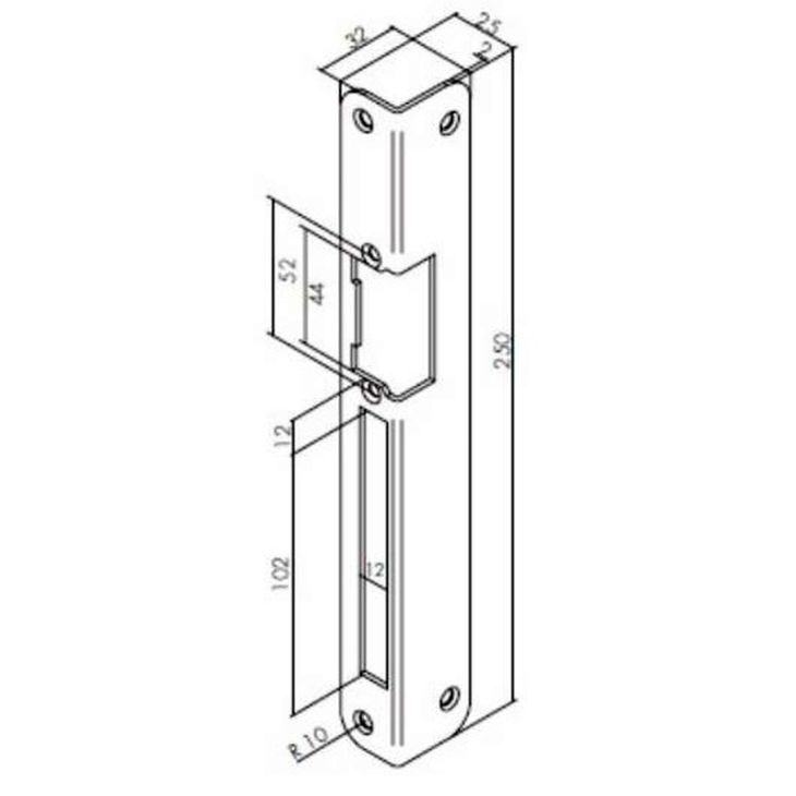 Deurcommunicatie en toegangscontrole - Openers and closers - Voorplaat bruin L-vorm 0.13 - O&C13