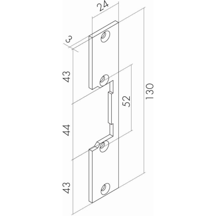 Deurcommunicatie en toegangscontrole - Openers and closers - Voorplaat Inox Kort .92 - O&C92