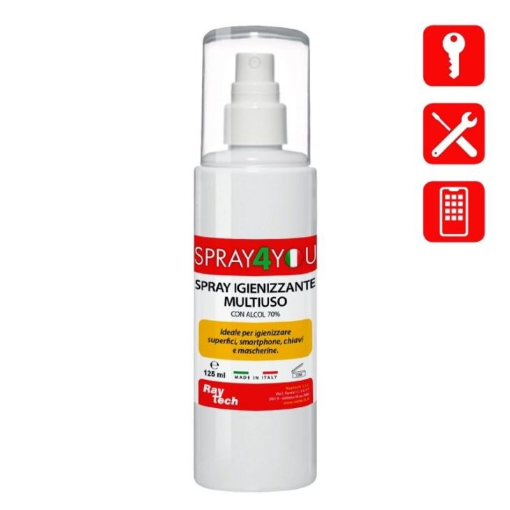 Standard - Spray Sanitaire multi-usages, 70% d'alcool, 125 ml - SPRAY4YOU-125