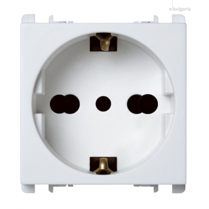 Standaard - Universeel stopc.EU , 2P+T 16A 250V, 2 mod, wit - SU10310/2B