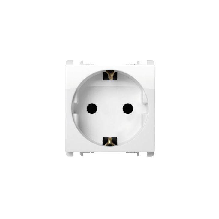 Standaard - Stopcontact 2P+T Schuko 16A 250V 2 mod,sneeuw wit - SU10320/2BG