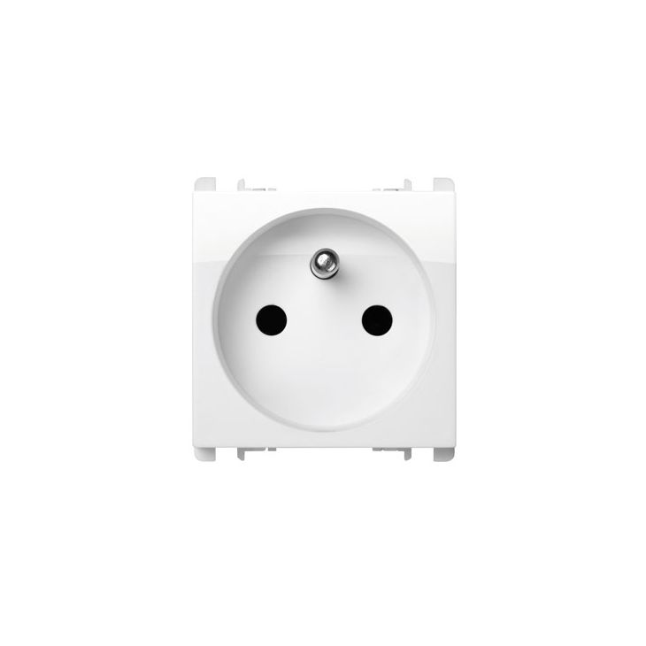 Standaard - Stopcontact 2P+T Schuko 250V 2 mod,sneeuw wit - SU10321/2BG
