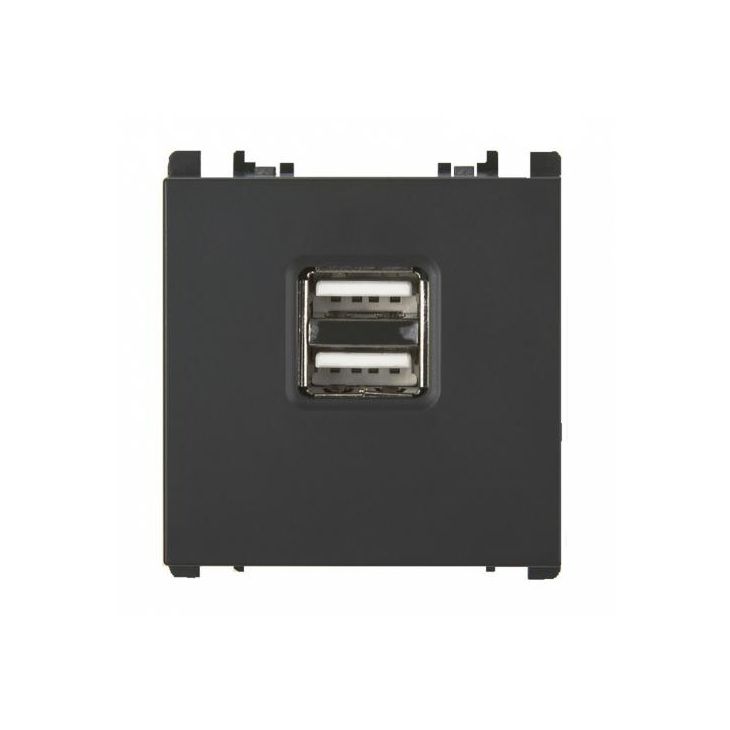 Standard - Prise 2xUSB 5V - 1.2 Amp 2 mod., anthracite - SU10330/2