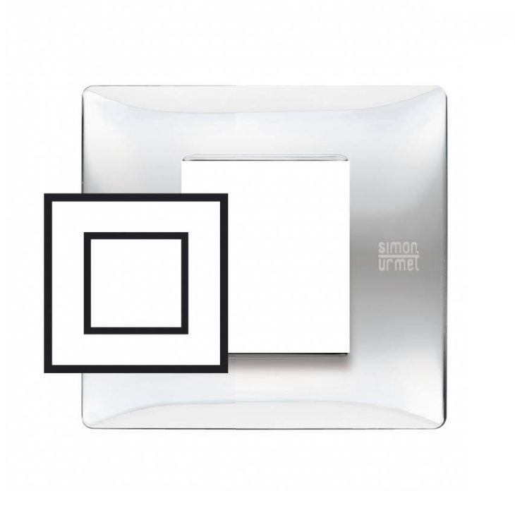 Standard - Flexa plaque de recouvre technopolymère  2 mod. Inox Polis - SU11802IL