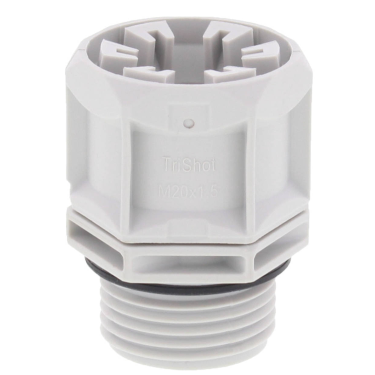 Matériel d'installation - Wiska - TriShot® ETKV 20 LG Presse-étoupe en polypropylène, polyamide à 3 composants M20 IP68 (RAL 7035) gris - 10112713