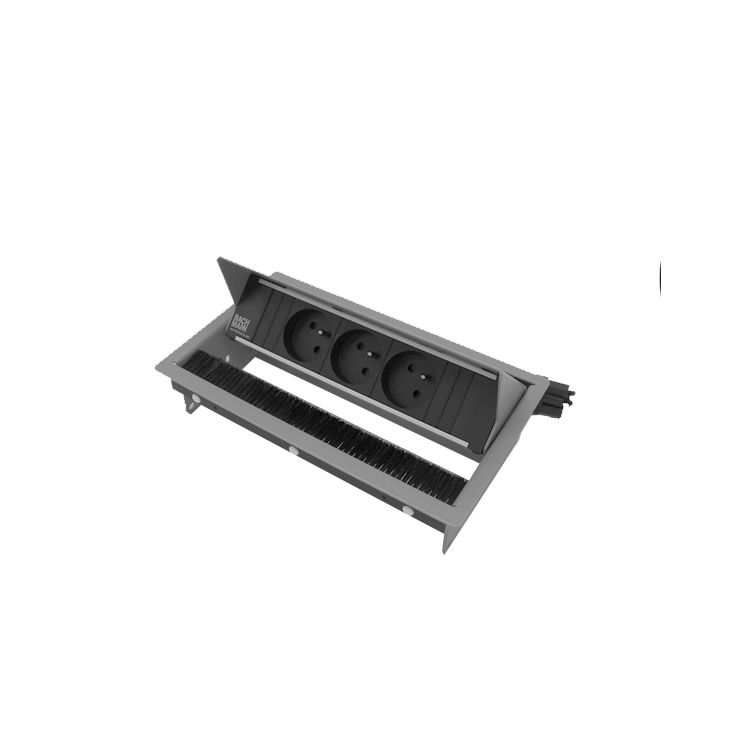 Kantoor elektrificatie en kabelmanagement - Bachmann - CONI 3 mod. 3x UTE zilvergrijs RAL9006 - VDECONI2