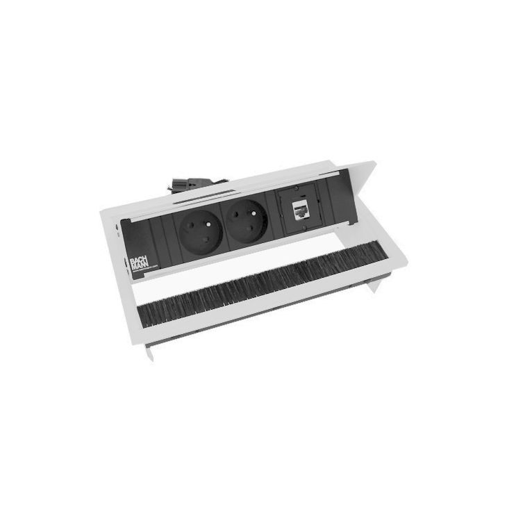 Électrification des bureaux et gestion des câbles - Bachmann - CONI 3 mod. (2x UTE + 1x CAT6 A) blanc RAL9010 - VDECONI4