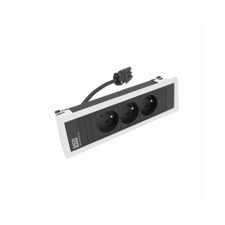 Électrification des bureaux et gestion des câbles - Bachmann - POWER FRAME 3 modules (3x UTE) blanc RAL9010 - VDEPF1
