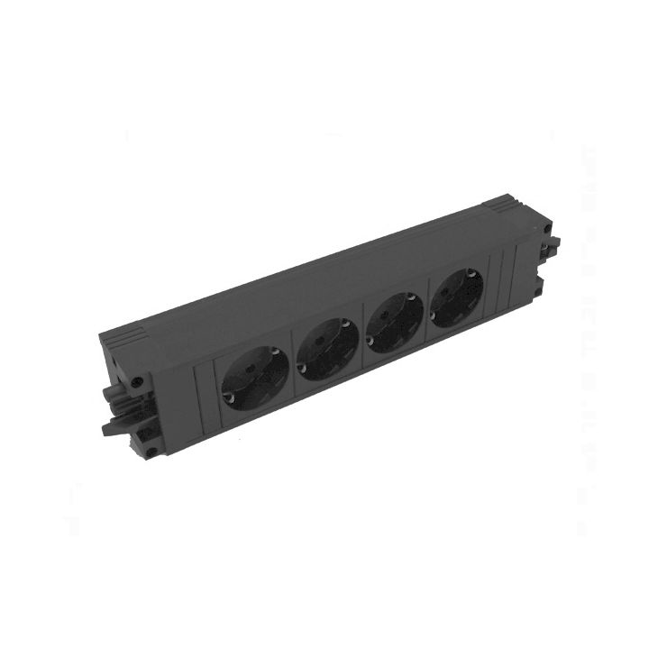 Kantoor elektrificatie en kabelmanagement - Bachmann - STEP BASE powerstrip 4 modules (4xSCHUKO) GST18 - VDESTEPBASE4