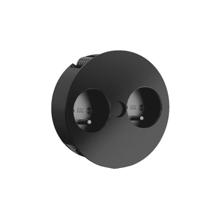 Électrification des bureaux et gestion des câbles - Bachmann - TWIST (2x UTE) noir mat RAL9005 + 0,2mtrcable - VDETWIST02