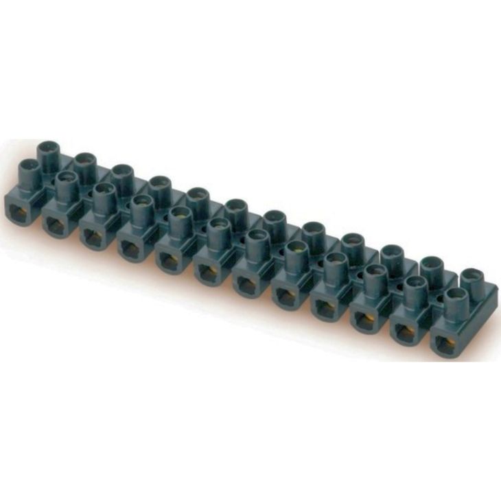 Matériel d'installation - Werit - Barrette de connection 12 Pôle 4 - 6mm² 80°C NOIR - W1122ZWART