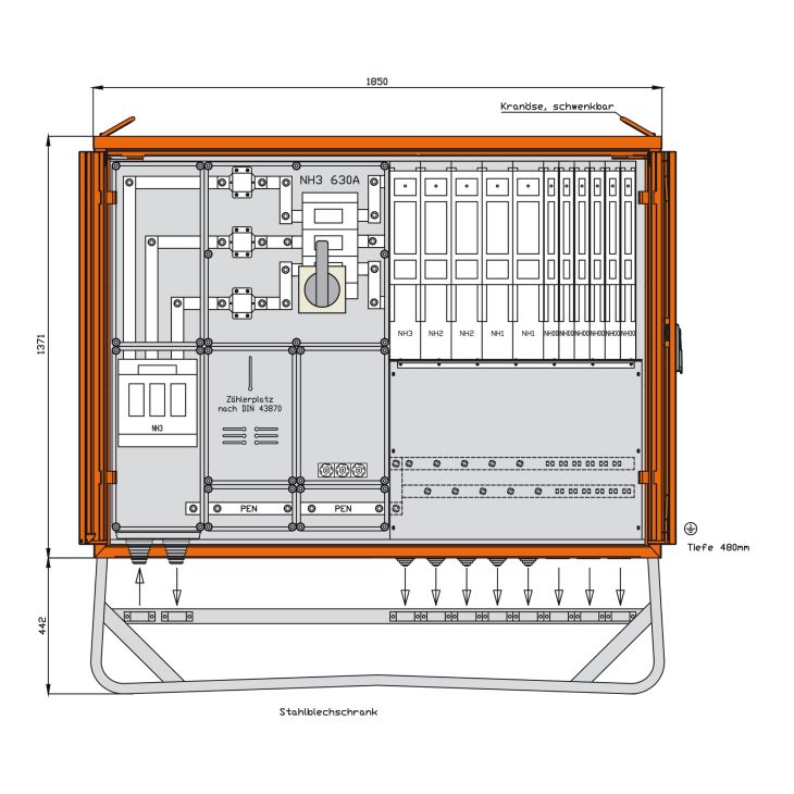 Werf- en werkplaatsmateriaal - Walther Werke - Aansluitkast 346 kVA - WA0065