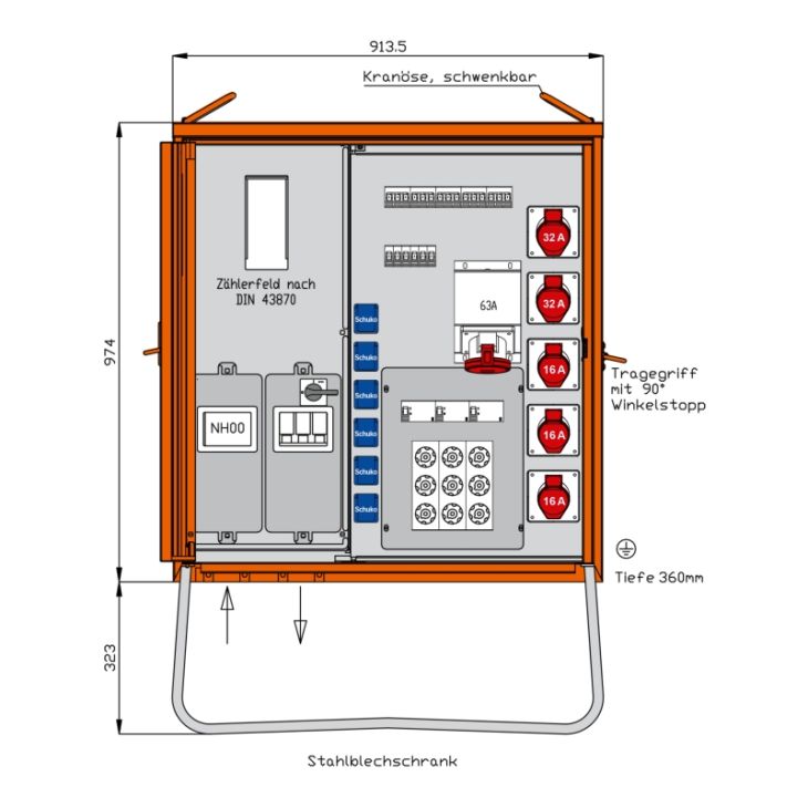 Werf- en werkplaatsmateriaal - Walther Werke - Verbindingsverdeler 69 kVA/1xKL. - WAV0251