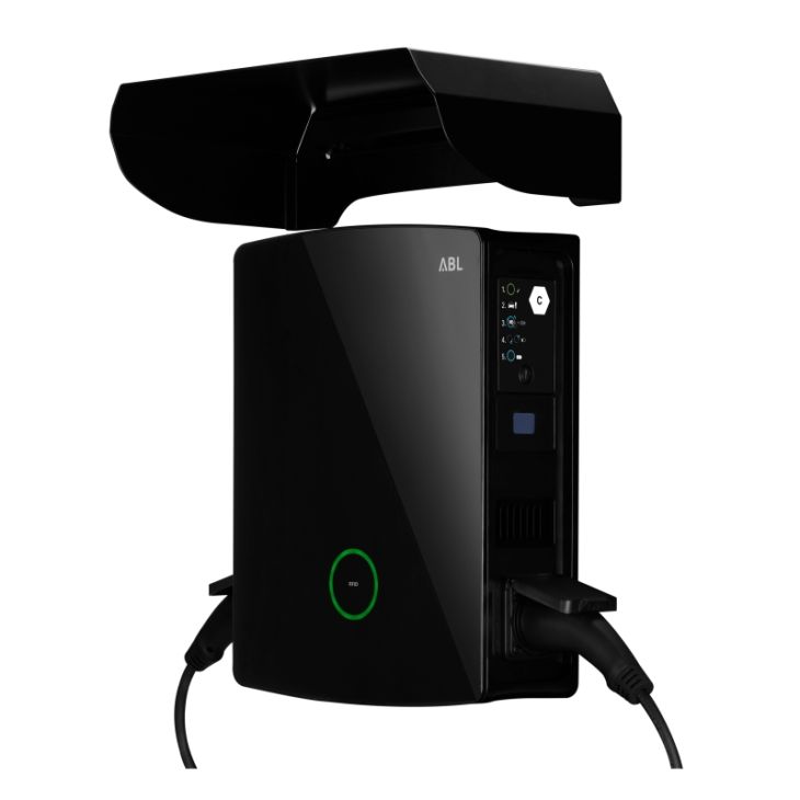 E-Mobilité - ABL - Auvent contre les intempéries pour Wallbox eM4/eMH3, RAL 9011, 142x515x285 mm - WPR36