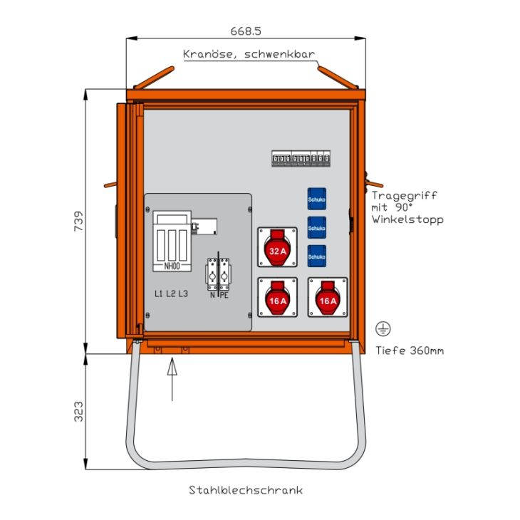 Werf- en werkplaatsmateriaal - Walther Werke - Distributiekast 24 kVA - WV0270