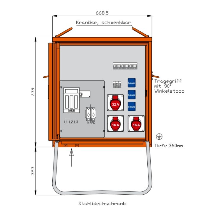 Matériel pour le chantier et l'atelier - Walther Werke - Armoire de distribution 24 kVA - WV0280
