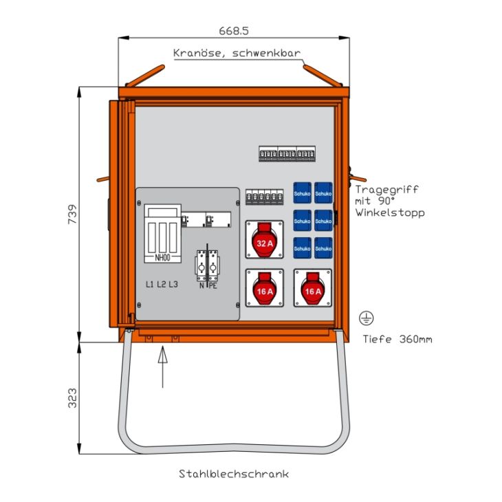 Werf- en werkplaatsmateriaal - Walther Werke - Distributiekast 44 kVA - WV0310