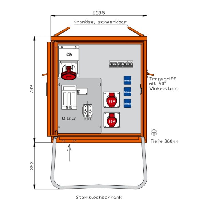 Werf- en werkplaatsmateriaal - Walther Werke - Distributiekast 44 kVA - WV0359