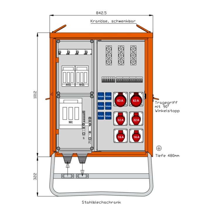 Matériel pour le chantier et l'atelier - Walther Werke - Armoire de distribution 139 kVA - WV0532