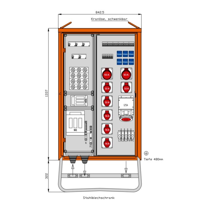 Werf- en werkplaatsmateriaal - Walther Werke - Distributiekast 173 kVA - WV0572