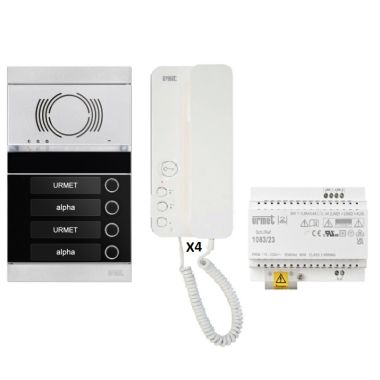 Deurcommunicatie en toegangscontrole - Urmet - Kit Audio 4 Appartementen Voorgeprogrammeerd - 1083104VDE