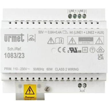 Deurcommunicatie en toegangscontrole - Urmet - 2Voice systeem voeding 4 DIN module - 1083/23