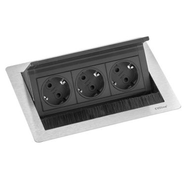 Kantoor elektrificatie en kabelmanagement - Schulte - EVOLINE Flip Top Push (SHUKO) - 1593 7002 4900