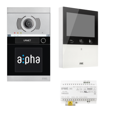 Communication de porte et contrôle d&#039;accès - Urmet - Kit vidéo maison unifamiliale préprogrammé avec moniteur Wifi (front noir) - 1783101VOGW