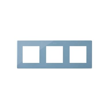 Stekkers, schakelaars en stopcontacten - Simon - S24 Drievoudige afdekplaat, kleur: blauw - 2400630-064