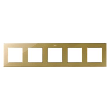 Stekkers, schakelaars en stopcontacten - Simon - S24 Vijfvoudige afdekplaat, kleur: goud - 2400650-066