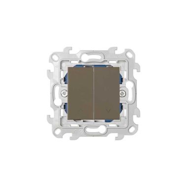 Fiches, interrupteurs et prises de courant - Simon - S24 Poussoir inverseur Volets roulants, couleur: taupe - 2410331-088