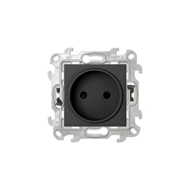 Fiches, interrupteurs et prises de courant - Simon - S24 Prise bipolaire sans terre 16A 250V, couleur: graphite - 2410441-038