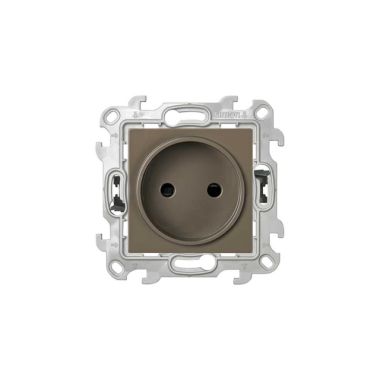 Fiches, interrupteurs et prises de courant - Simon - S24 Prise bipolaire sans terre 16A 250V, couleur: taupe - 2410441-088