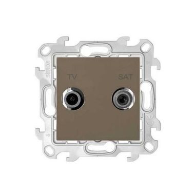 Stekkers, schakelaars en stopcontacten - Simon - S24 Stopcontact TV-SAT enkel Interkabel/Telenet grijs bruin - 2410490-088