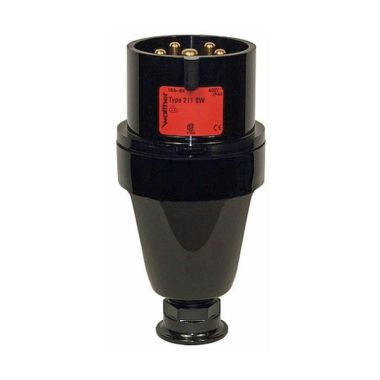 Stekkers, schakelaars en stopcontacten - Walther Werke - CEE Stekker 125A 4P 380V IP67 zwart - 279406SW