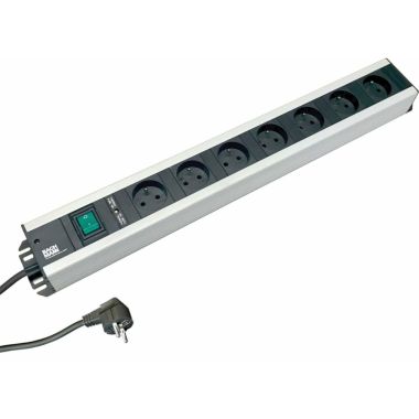 Kantoor elektrificatie en kabelmanagement - Bachmann - CRAFTMANS STRIP 7x Stopcontacten 90° 1x Schakelaar en Thermische zekkering en kabel 2m - 300.045F
