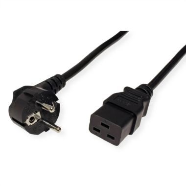 Kantoor elektrificatie en kabelmanagement - Bachmann - Aanzetsnoer H05VV-F 3G1.50mm², 2m zwart 30/C19 - 352.174