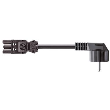 Électrification des bureaux et gestion des câbles - Bachmann - Cordon droit raccordements Schuko ST18 2m - 375.079