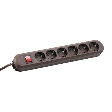 Électrification des bureaux et gestion des câbles - Bachmann - SMART 6x Schuko marron 1x Interrupteur - 381.450K