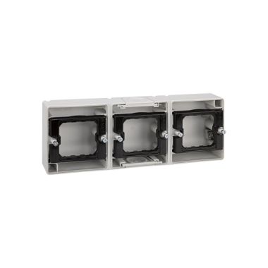 Fiches, interrupteurs et prises de courant - Simon - Boîtier En Saillie 3 mod. Ip55-Gris - 4400765-035
