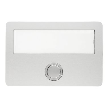 Communication de porte et contrôle d&#039;accès - Grothe - ETA 641 - Bouton-poussoir pour sonnette avec plaque signalétique et éclairage LED, aluminium - 55641