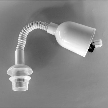 Verlichting - Electroplast - Paviljoen met fiitting E27 wit max lengte:14000cm met veersnoer - 6140-06