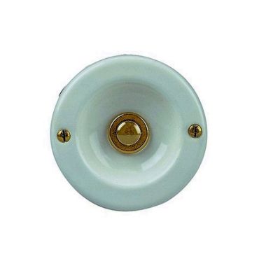Deurcommunicatie en toegangscontrole - Grothe - KS 2074 WS Drukknop uit wit glazuur, max. 12V AC/DC (1,5A), min: 5V (1 mA) - 64141