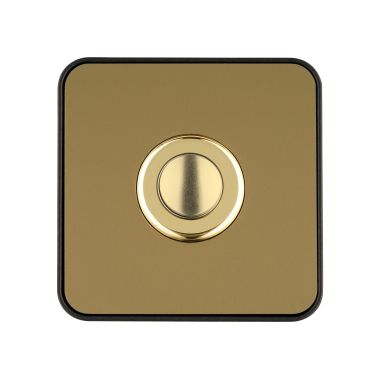Communication de porte et contrôle d&#039;accès - Grothe - Piccolo - Bouton poussoir pour sonnette (carré), laiton - noir - 64183