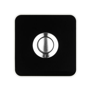 Communication de porte et contrôle d&#039;accès - Grothe - Piccolo - Bouton-poussoir pour sonnette (carré), noir - blanc - 64186