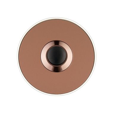 Communication de porte et contrôle d&#039;accès - Grothe - Piccolo - Bouton poussoir pour sonnette (rond), cuivre - blanc - 64194