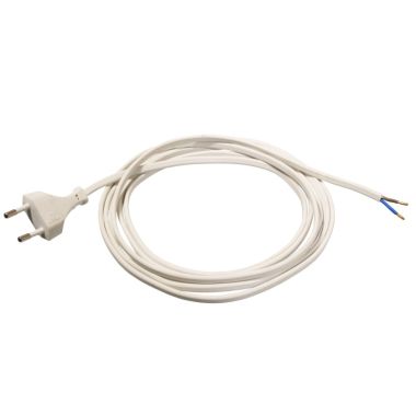 Werf- en werkplaatsmateriaal - Schwabe - CEE-snoer + stekker van 3m, H03VV-H2F 2x0,75,wit - 70651